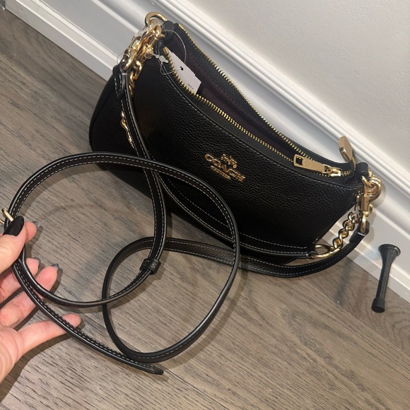 Black leather coach bag - Picture 4 of 6